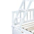 White Twin Over Full Rubber Wood Bunk Bed with Trundle, Detachable Ladder, and Guardrails