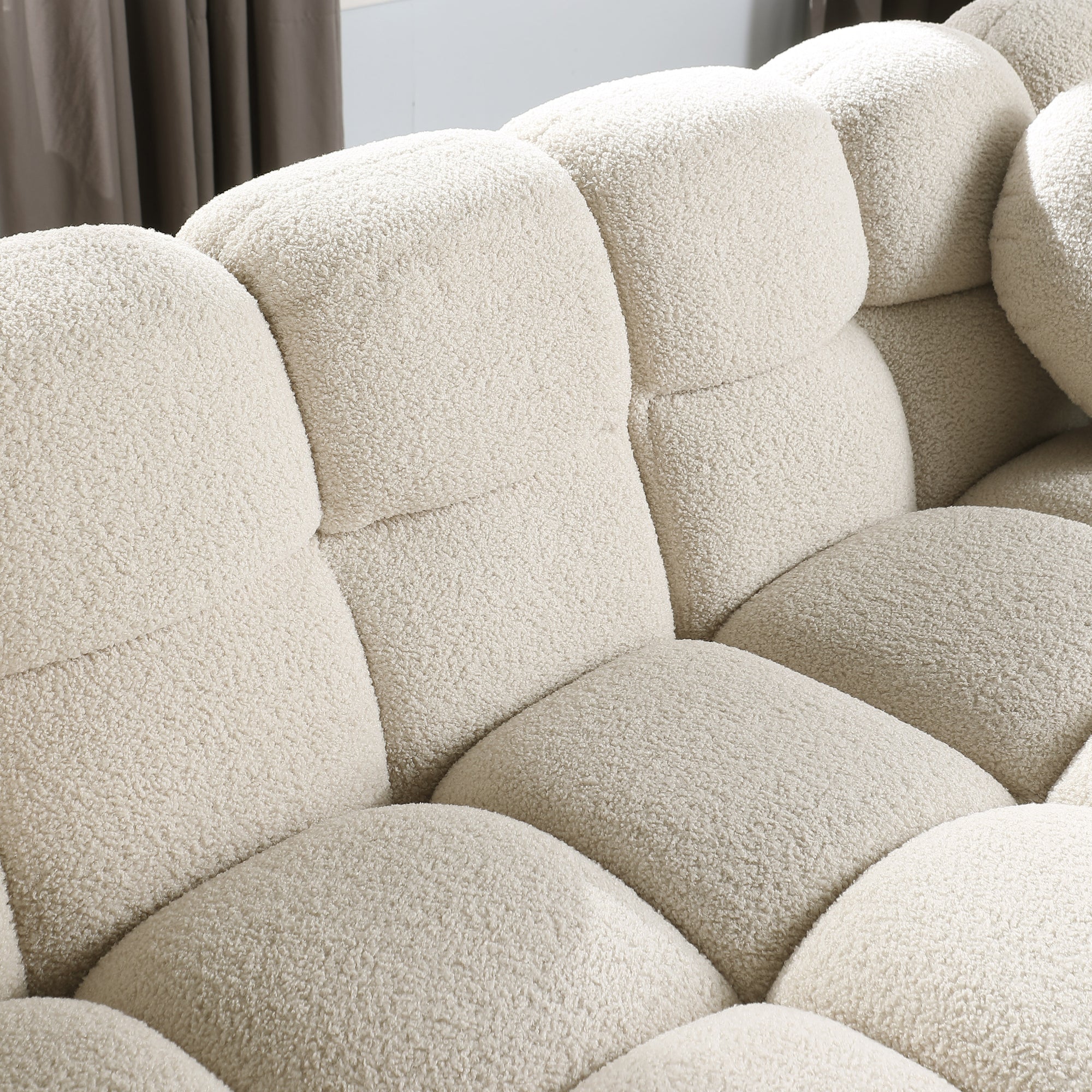 Deep Beige Boucle Marshmallow Sofa