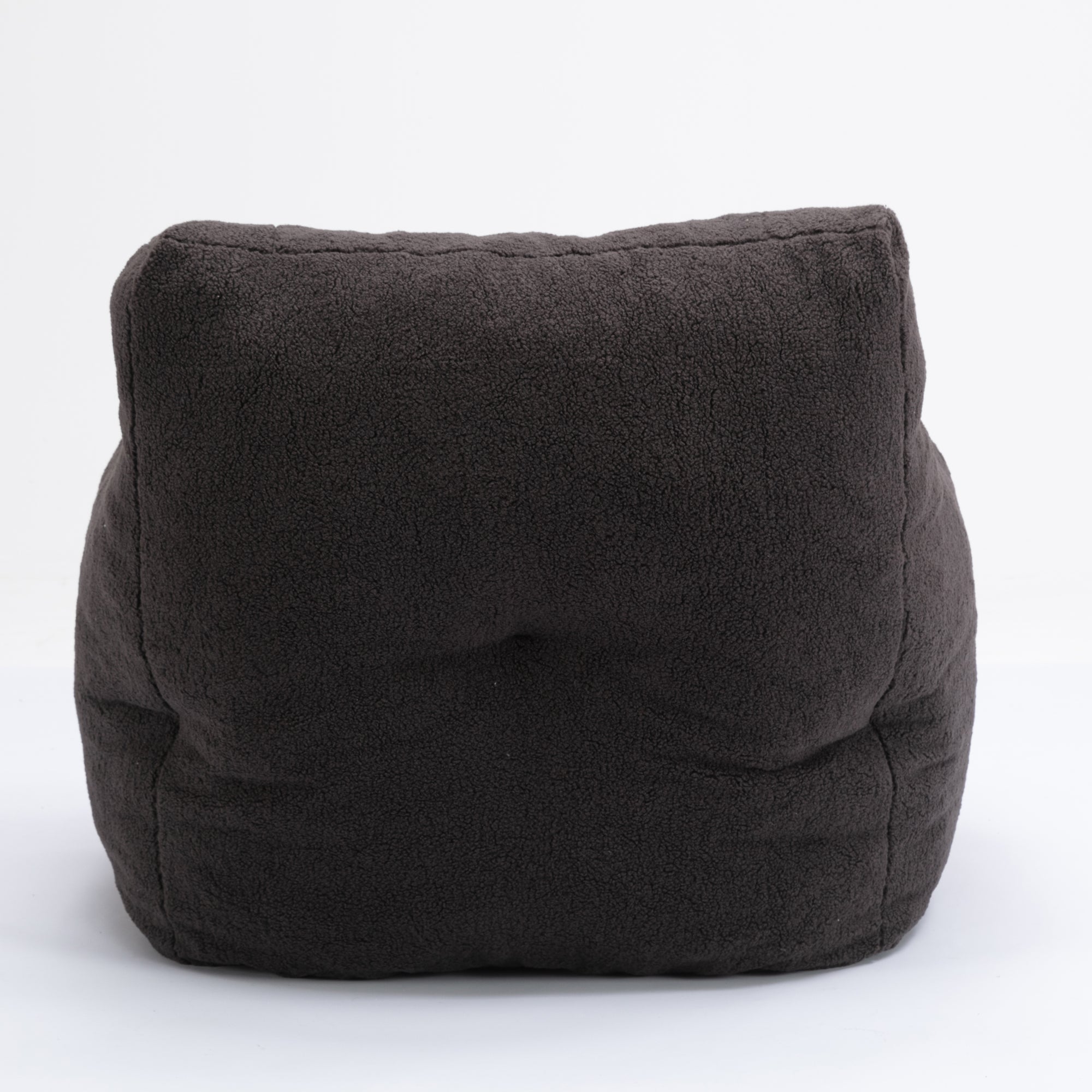 Soft Teddy Tufted Bean Bag Chair in Dark Gray