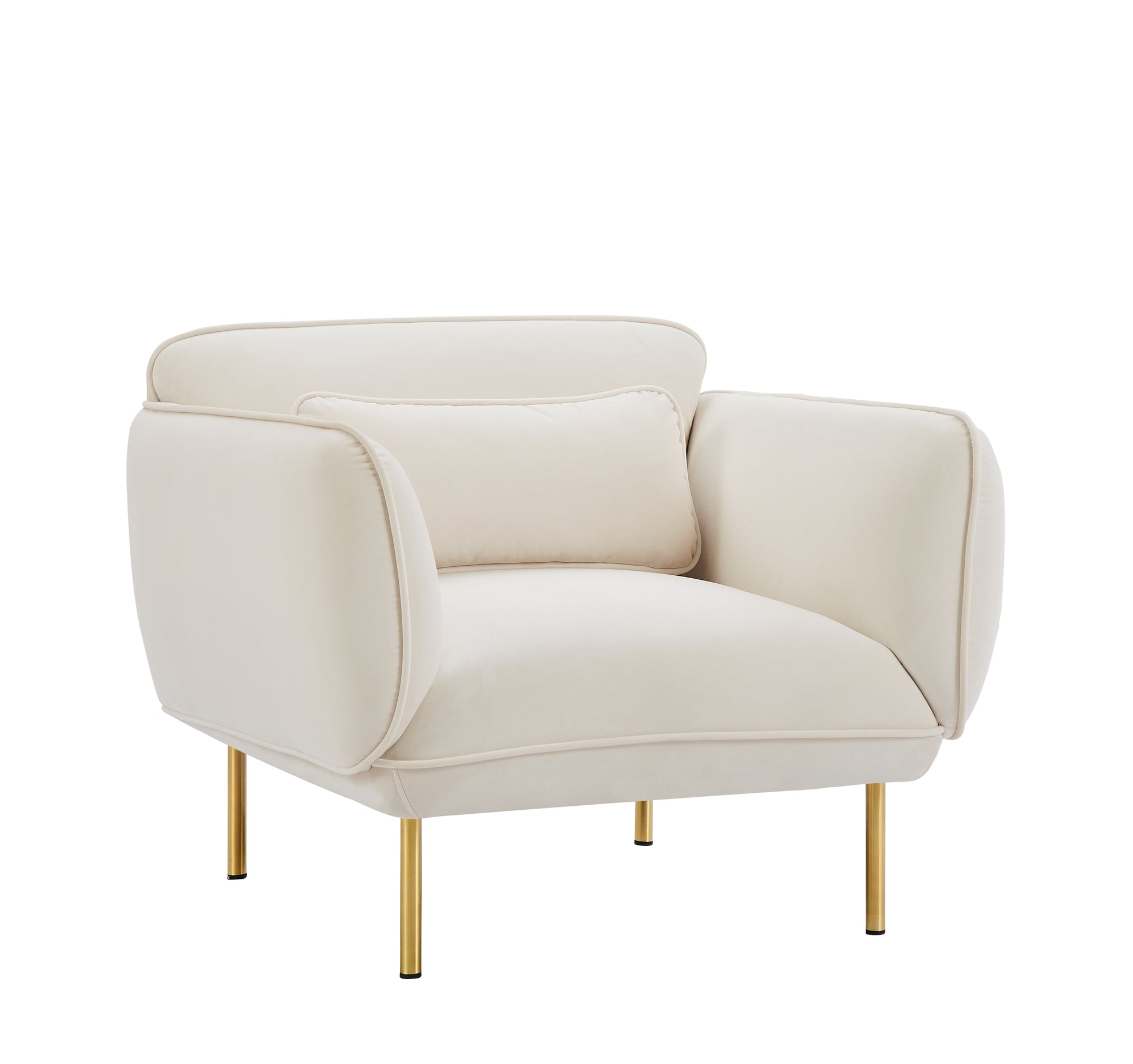 Oversized Beige Velveta Armchair