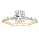 Load image into Gallery viewer, S925 3CT Elegant Oval Set Moissanite Accented Band Ring
