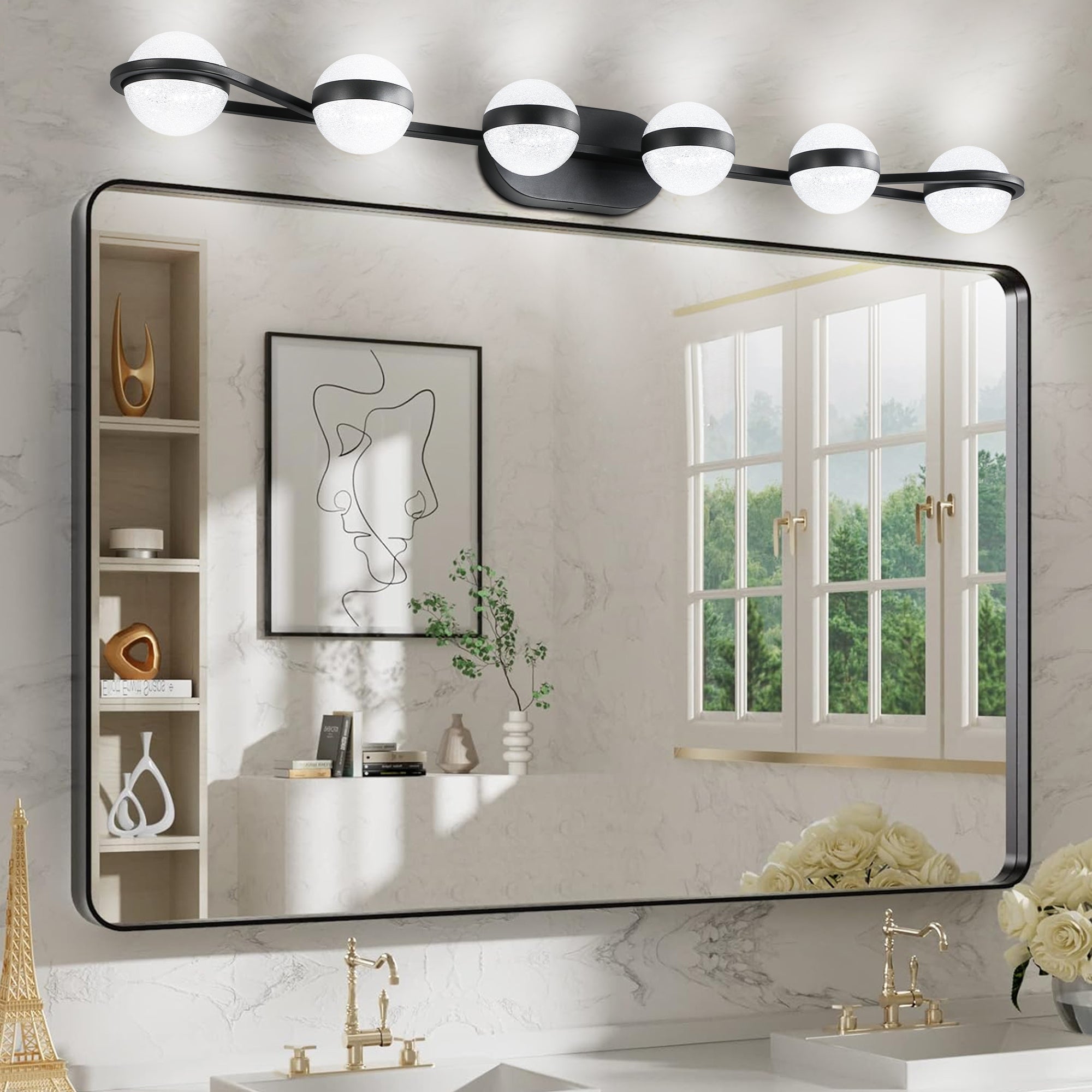 Aestin's Modern Black 6-Light Vanity Lighting Fixture