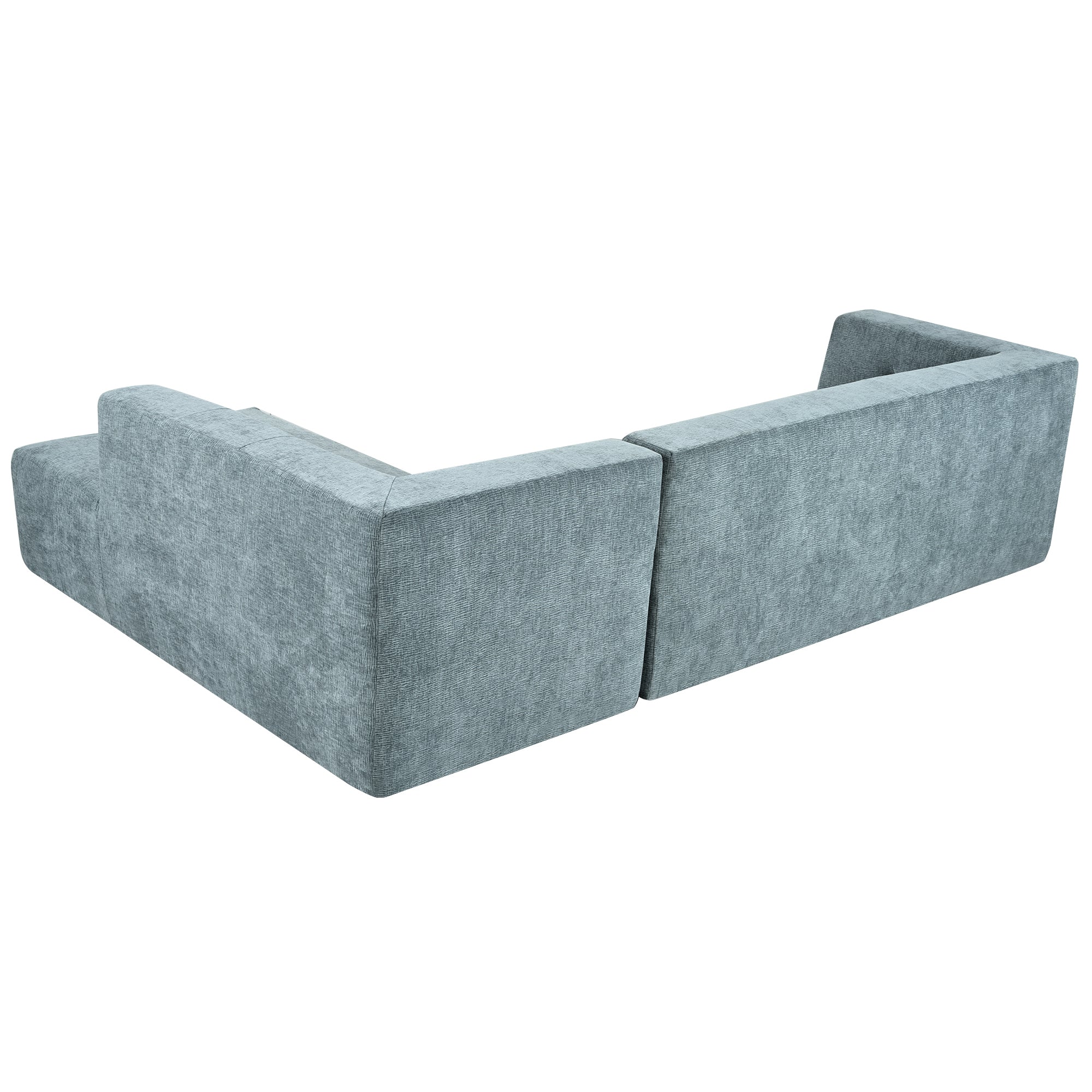 Mombasa 3-Seat Chenille Sofa in Blue Gray