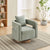 Pale Green Swivel Accent Chair with Weathered Solid Wood Base