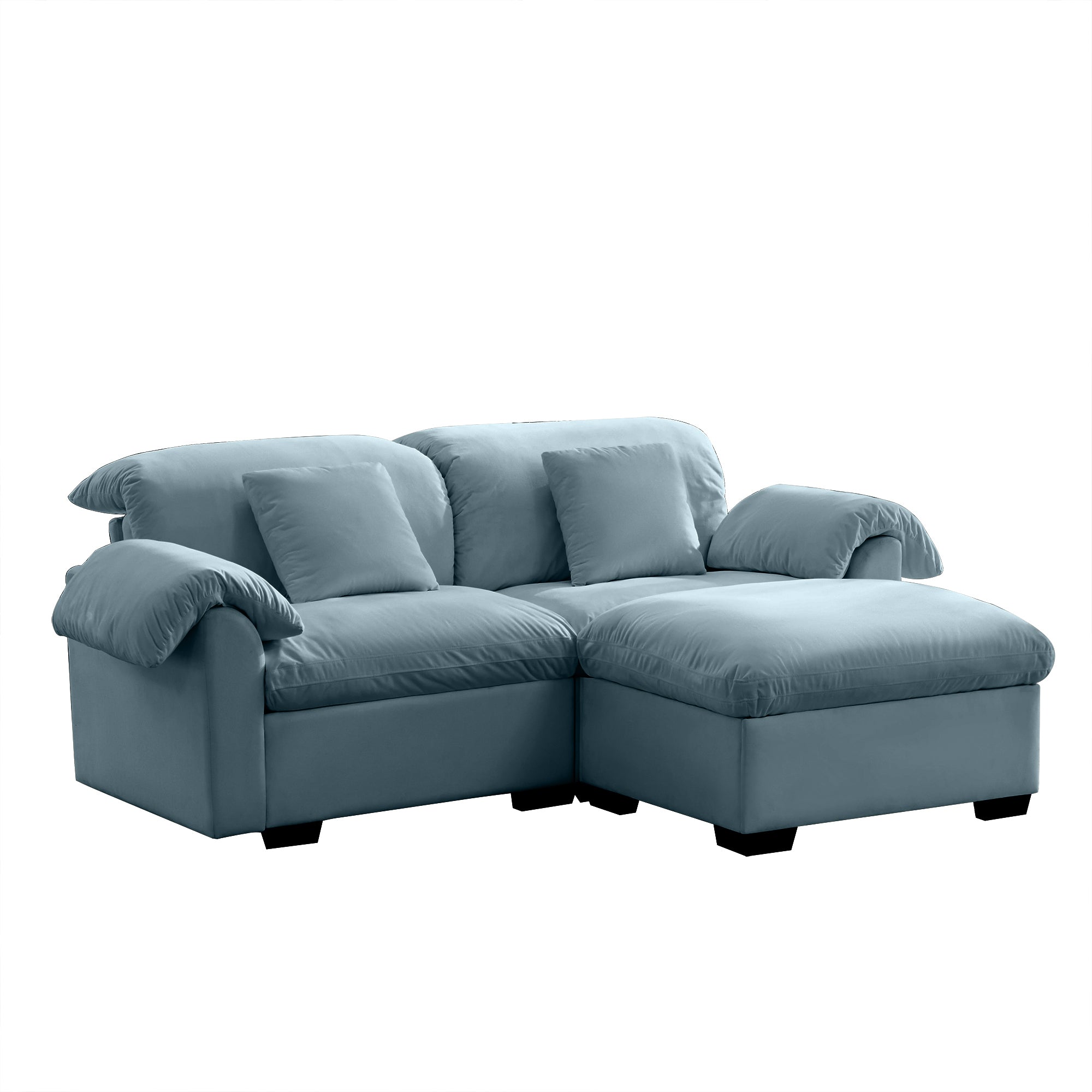 Lagos Velvet Modular Sofa in Blue