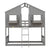 Gray Twin Over Twin House Bunk Bed with Roof, Windows, and Door