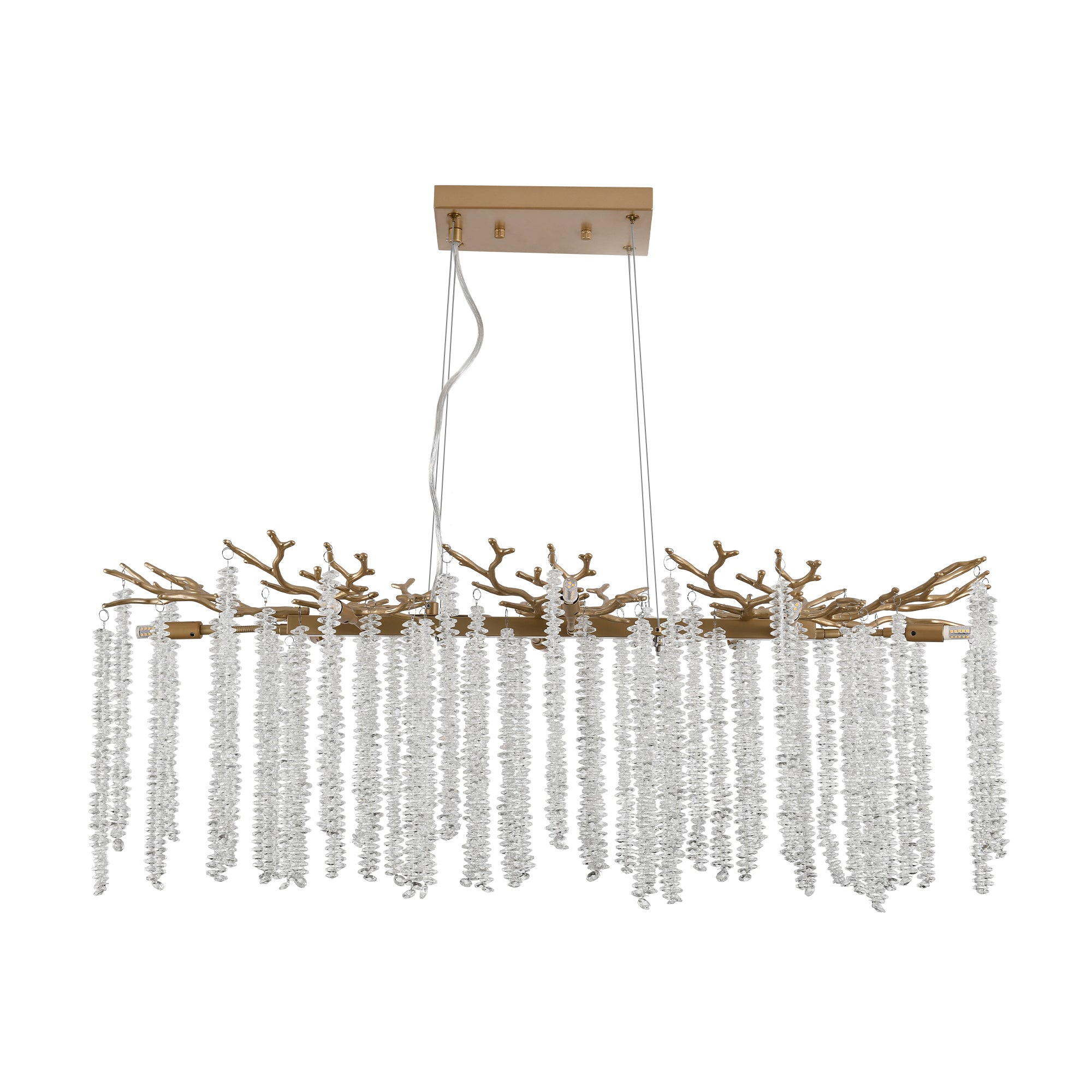 39.4-Inch Golden Waterfall Crystal Chandelier