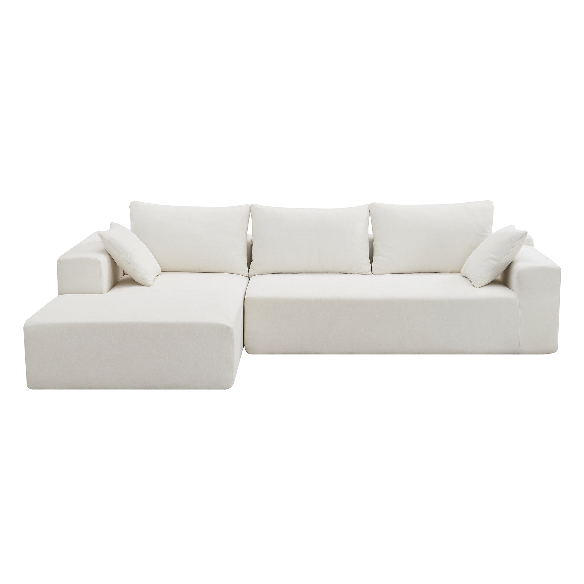 Addis 4-Seat Modular Convertible Sofa in Cream