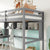 Gray Twin Loft Bed with Desk, Bookcase, and Safety Guardrail