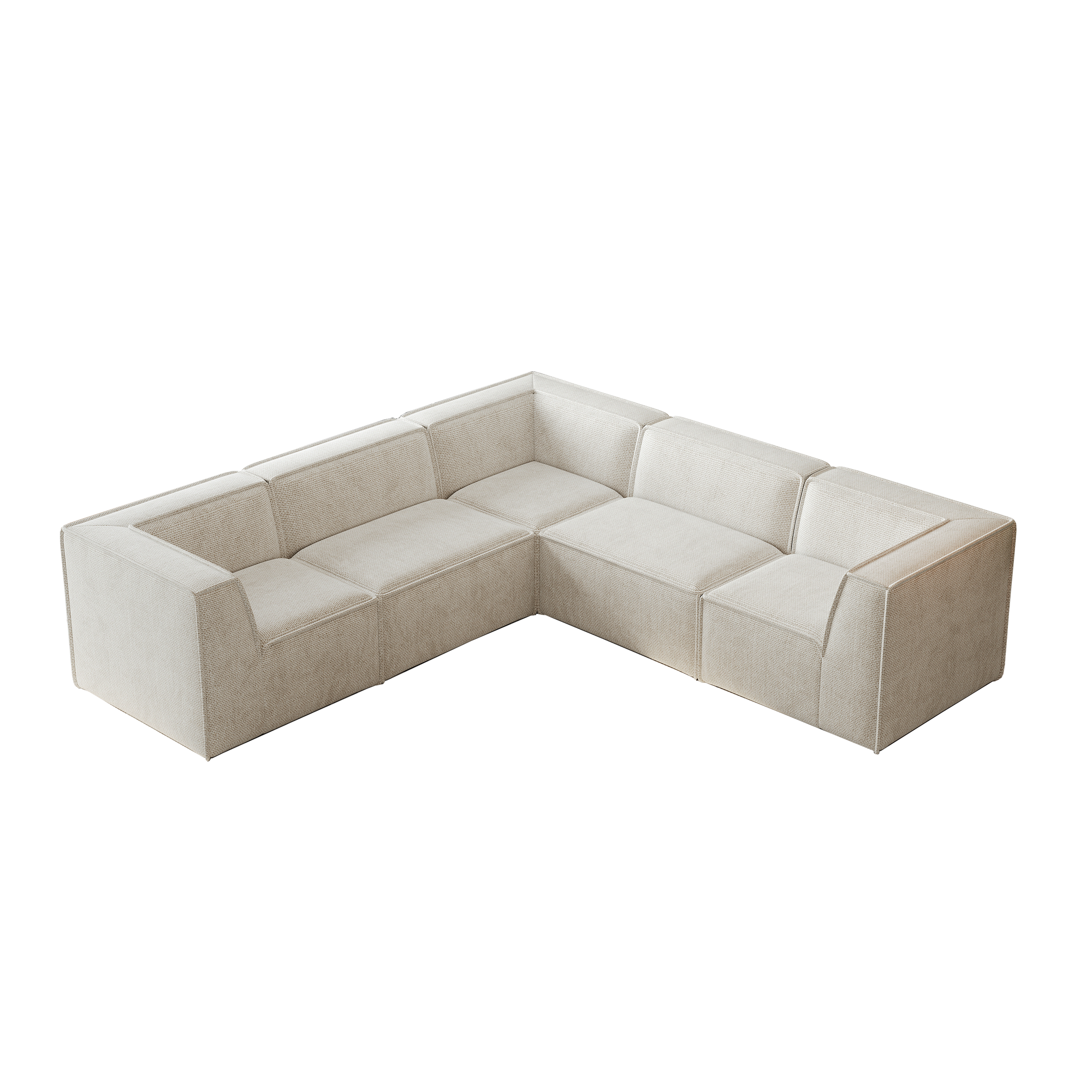 Kinshasa 5-Seat Modular Sofa in Beige