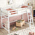 White Twin Size High Loft Bed with Inclined Ladder and Guardrails