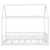 White Twin House Toddler Floor Bed with Guardrails and Slats