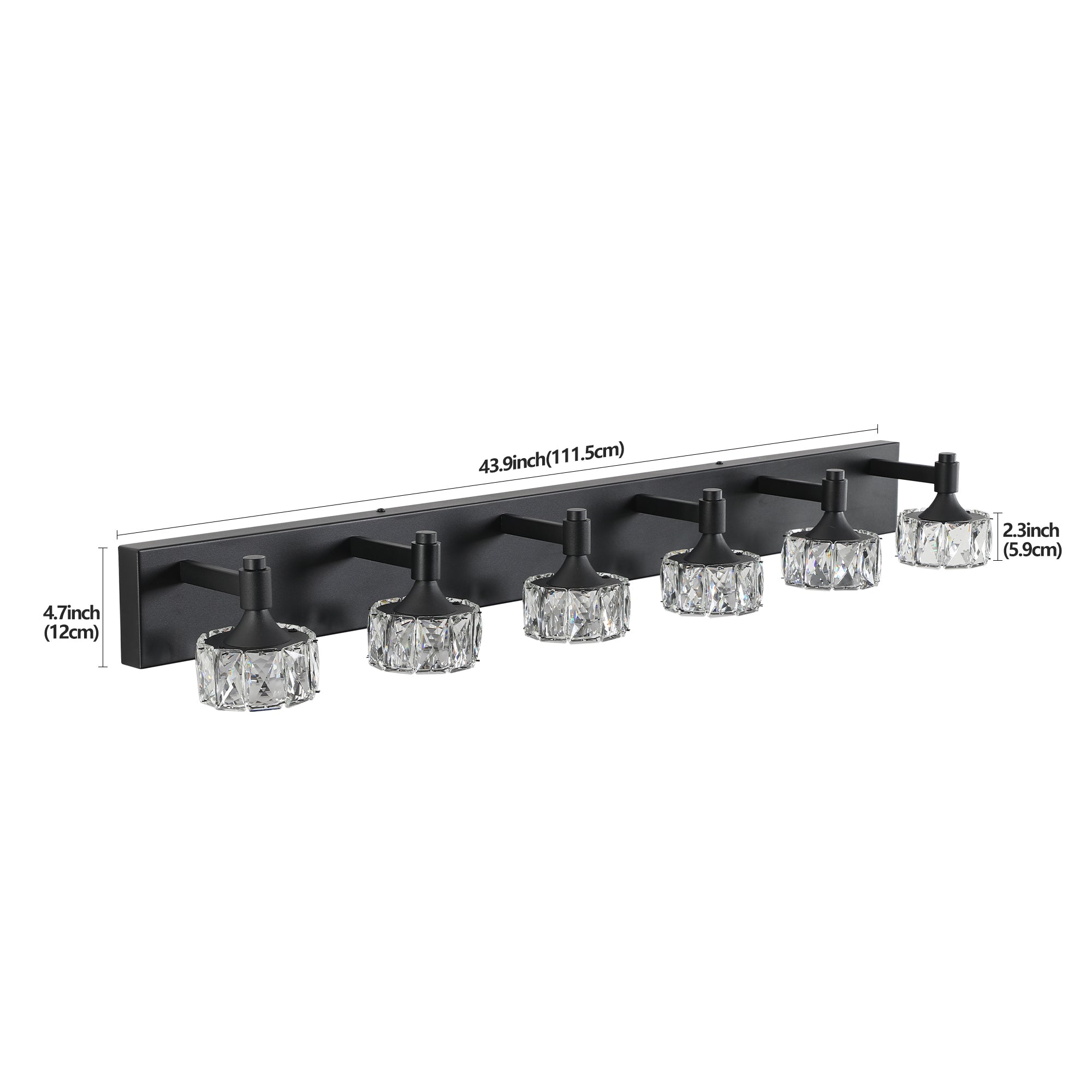 Aestin's Modern 6-Light Matte Black Iron LED Vanity Light Fixture