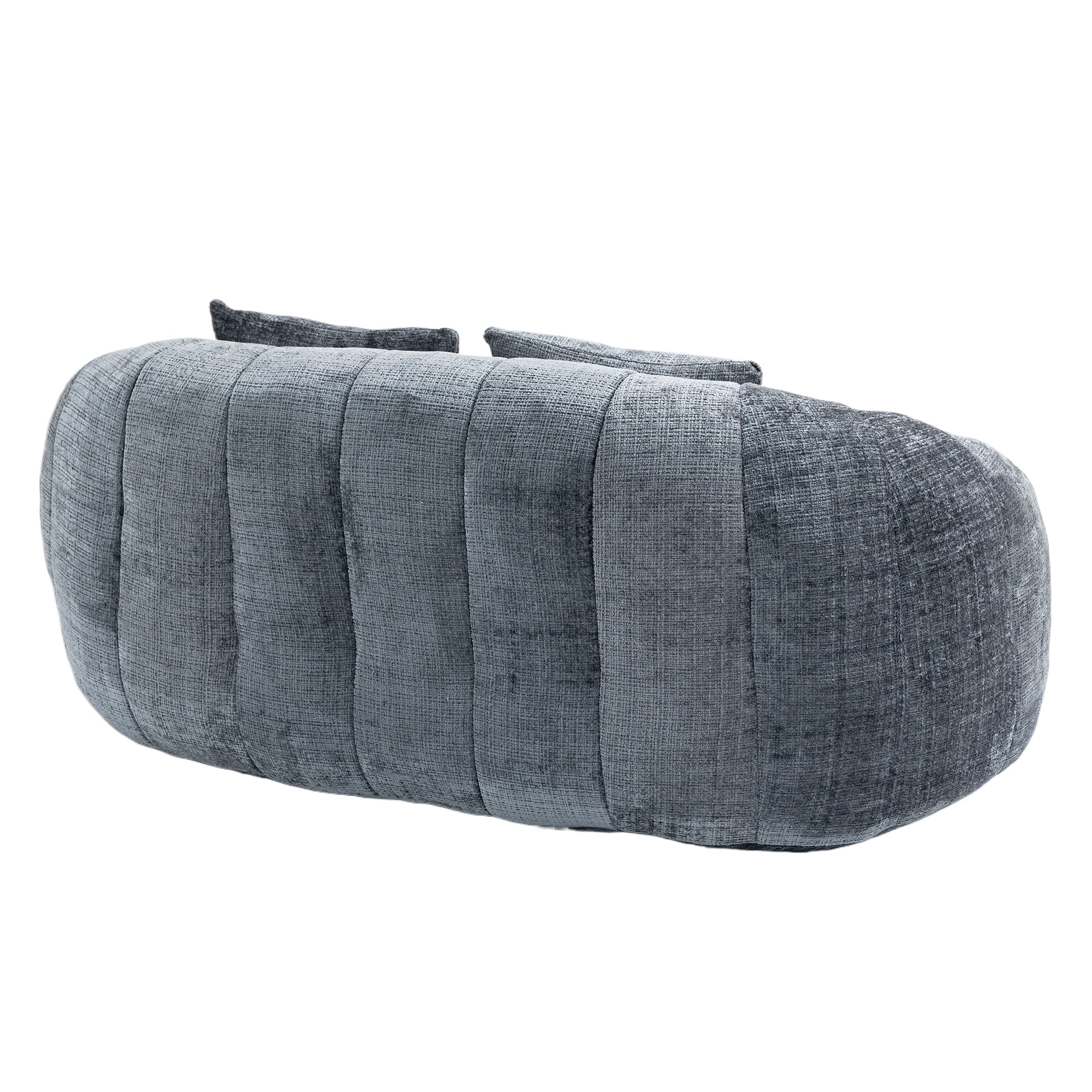 Gray Chenille Bean Shape 2-Seater Lazy Sofa