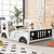 Full Size Classic Car-Shaped Platform Bed with Wheels In White