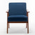 Mid-Century Modern Accent Chair - Solid Wood Frame, Extra-Thick Backrest, Ideal for Living Room, Bedroom, or Reading Room