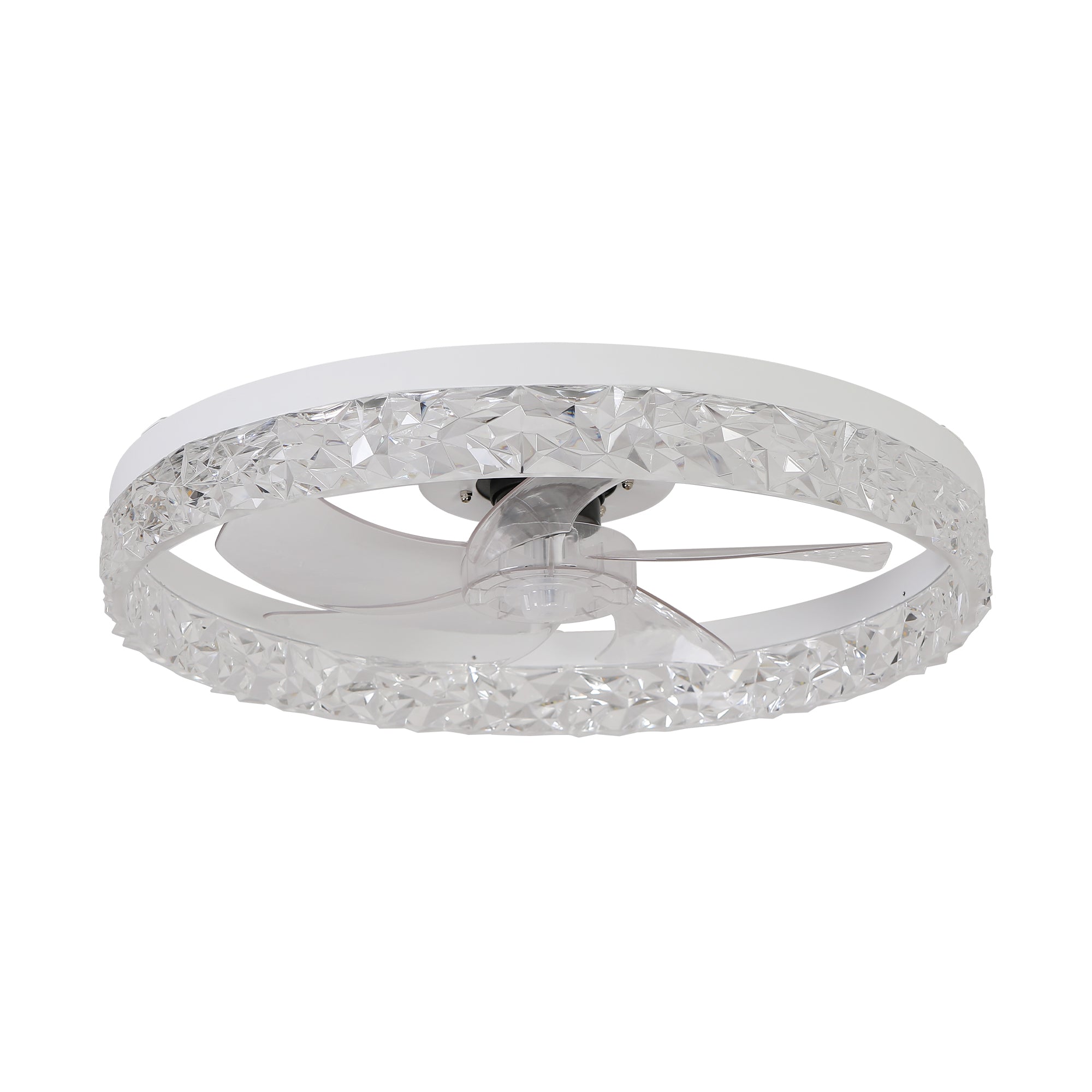 Modern Acrylic Ceiling Fan Light with Dimmable LED and Remote Control