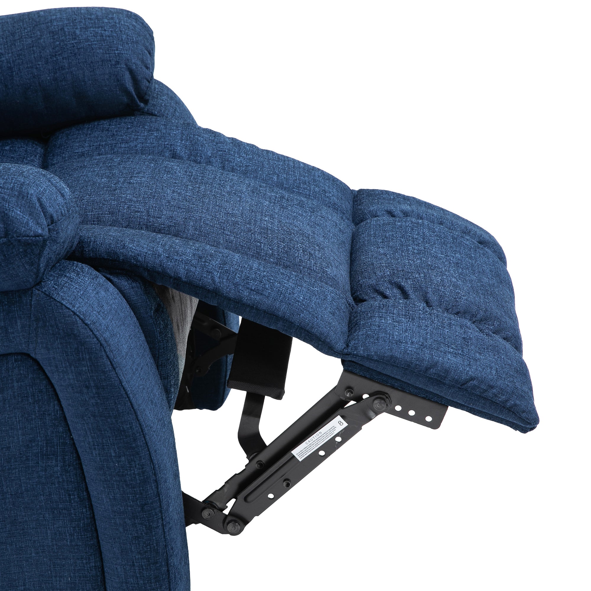 Navy Blue Fabric Heat & Massage Recliner