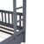 Dark Gray Full Over Full Rubber Wood Bunk Bed with Trundle, Ladder, and Guardrails