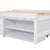 White Versatile Full Bed & Nightstand with Trundle and Underbed Storage Box