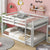 White Twin Over Twin Floor Bunk Bed