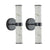 Set of 2 Resin Marble Texture Wall Light with Black Iron Frame