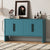 Retro Wood Sideboard Buffet Cabinet with Storage and Adjustable Shelves In Antique Blue