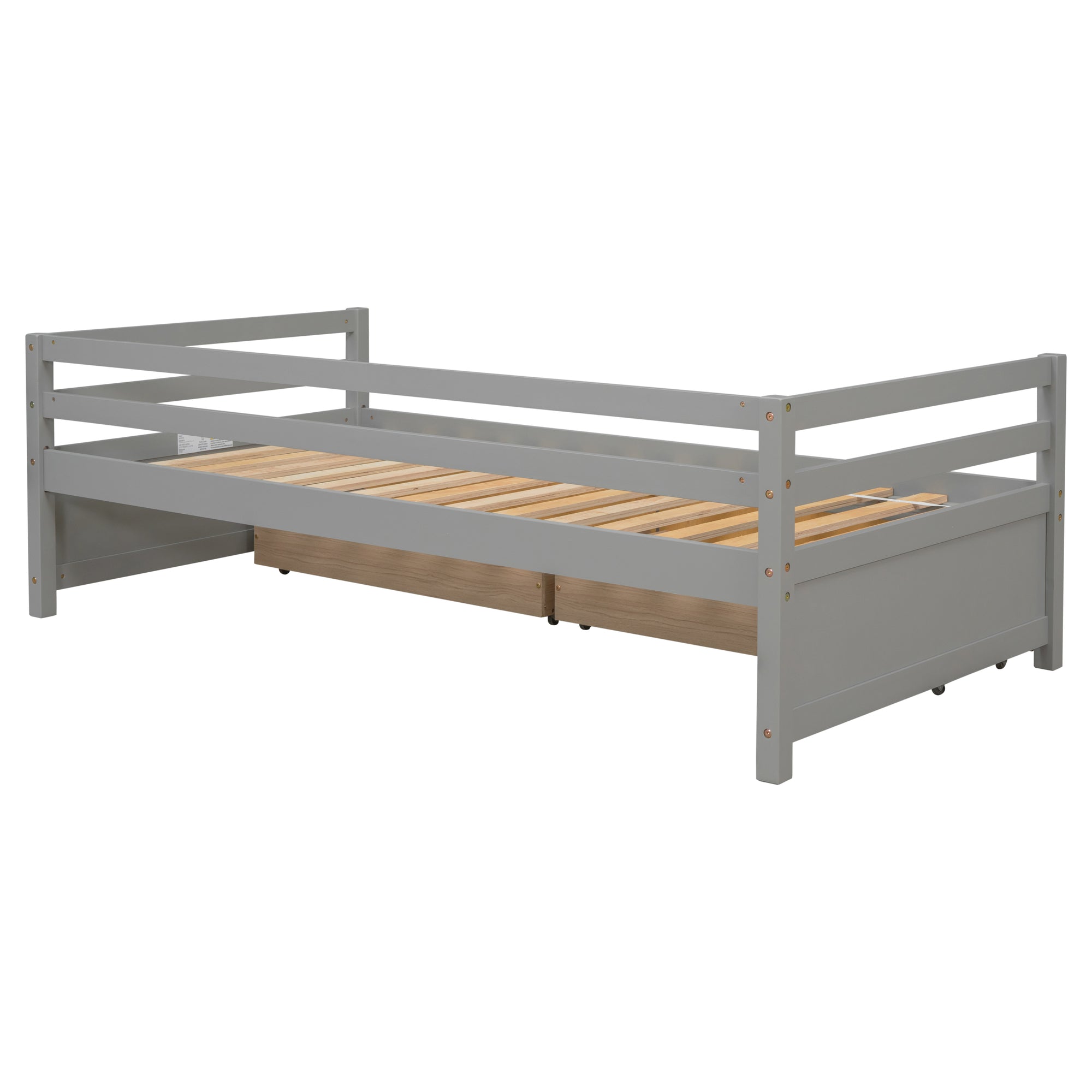 Twin Size Gray Daybed with Two Storage Drawers