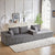 Modern Corduroy Upholstered Sectional Sofa Couch Set With Modular Design And Five Pillows For Customizable Comfort In Grey