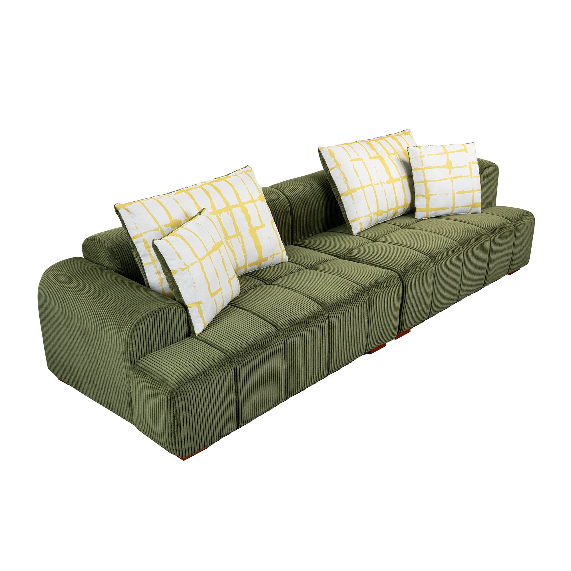 Accra 2-Seat Minimal Corduroy Sofa in Green