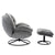 Gray Upholstered Accent Chair with Ottoman