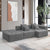 Maputo 4-Seat Modular Sofa in Gray