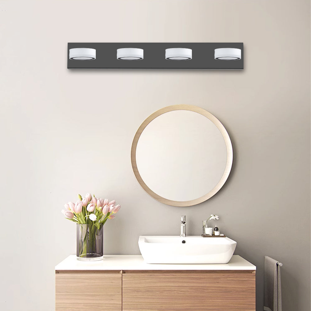 LED Modern Black 4-Light Vanity Light Fixture