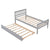 Gray Twin Platform Bed with Trundle, Headboard and Footboard