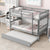 Gray Twin Over Twin Rubber Wood Bunk Bed with Trundle – Convertible Design