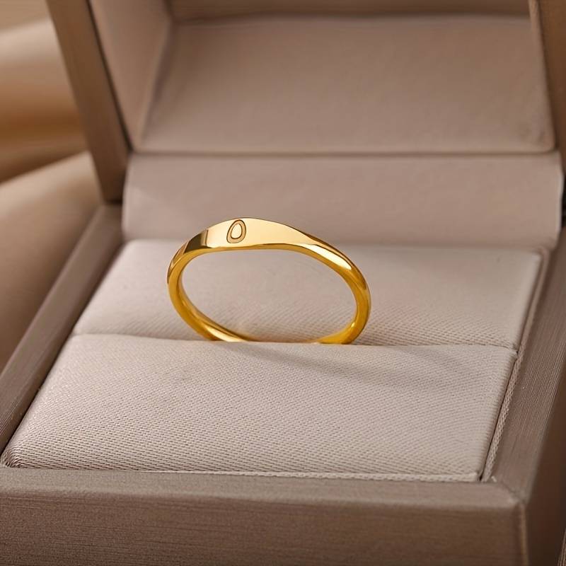 Minimalist Name Ring | Engraved Initial Ring