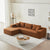 Lusaka 4-Seat Modern Sectional Sofa in Orange