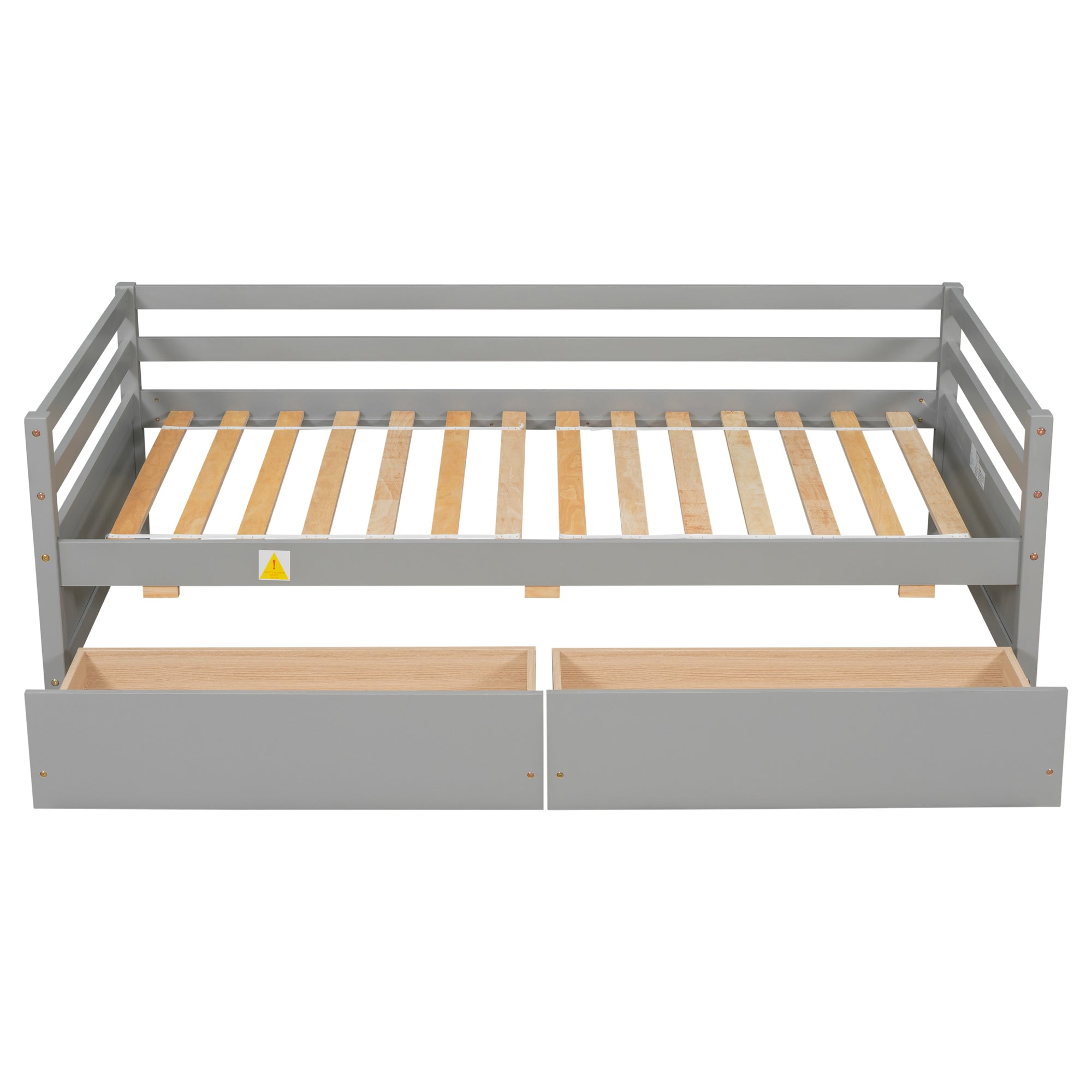 Twin Size Gray Daybed with Two Storage Drawers