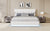 Upholstered Platform Queen Size Lift Up Storage Bed with LED Lighting in White