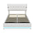 Full Size Hydraulic Storage Bed in White Faux Leather