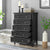 Modern 5 Drawers Dresser Storage Cabinet for Living Room In Black