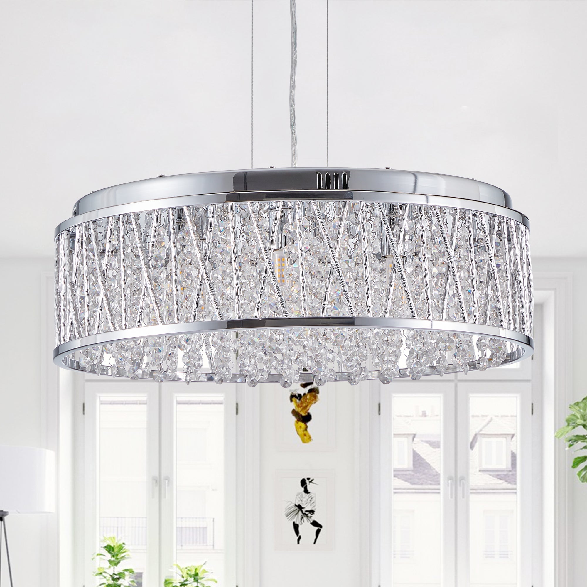 Aestin's Adorned 18.9-Inch Round Flush Mount Ceiling Light