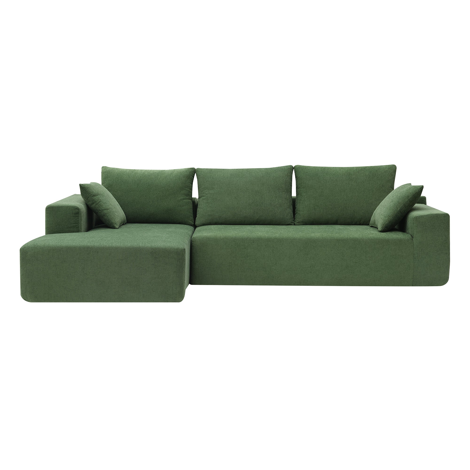 Addis 4-Seat Modular Convertible Sofa in Green