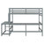 Gray Full Size High Loft Bed with Built-in Desk, Ladder Platform, and Guardrails