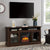 Contemporary TV Media Stand Modern Entertainment Console with 18 Fireplace Insert for TV Up to 65 with Open Storage Space In Brown