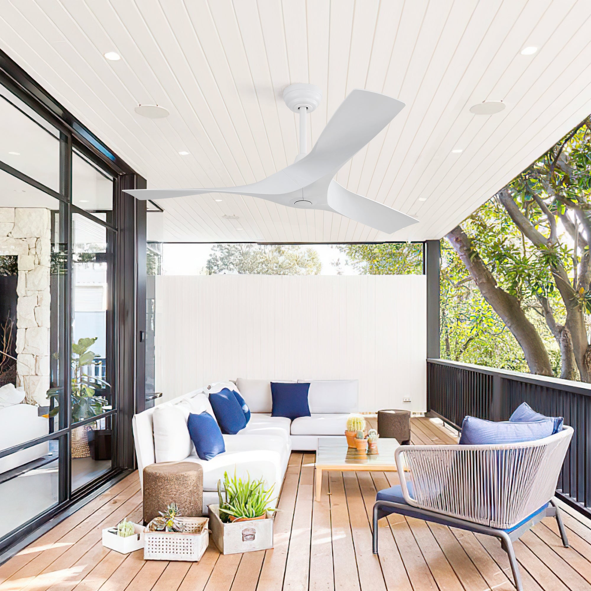 52" Nordic Inspired White Ceiling Fan Remote Control