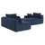 Cairo 4-Seat Modular Wrinkle-Resistant Chenille Sofa in Dark Blue