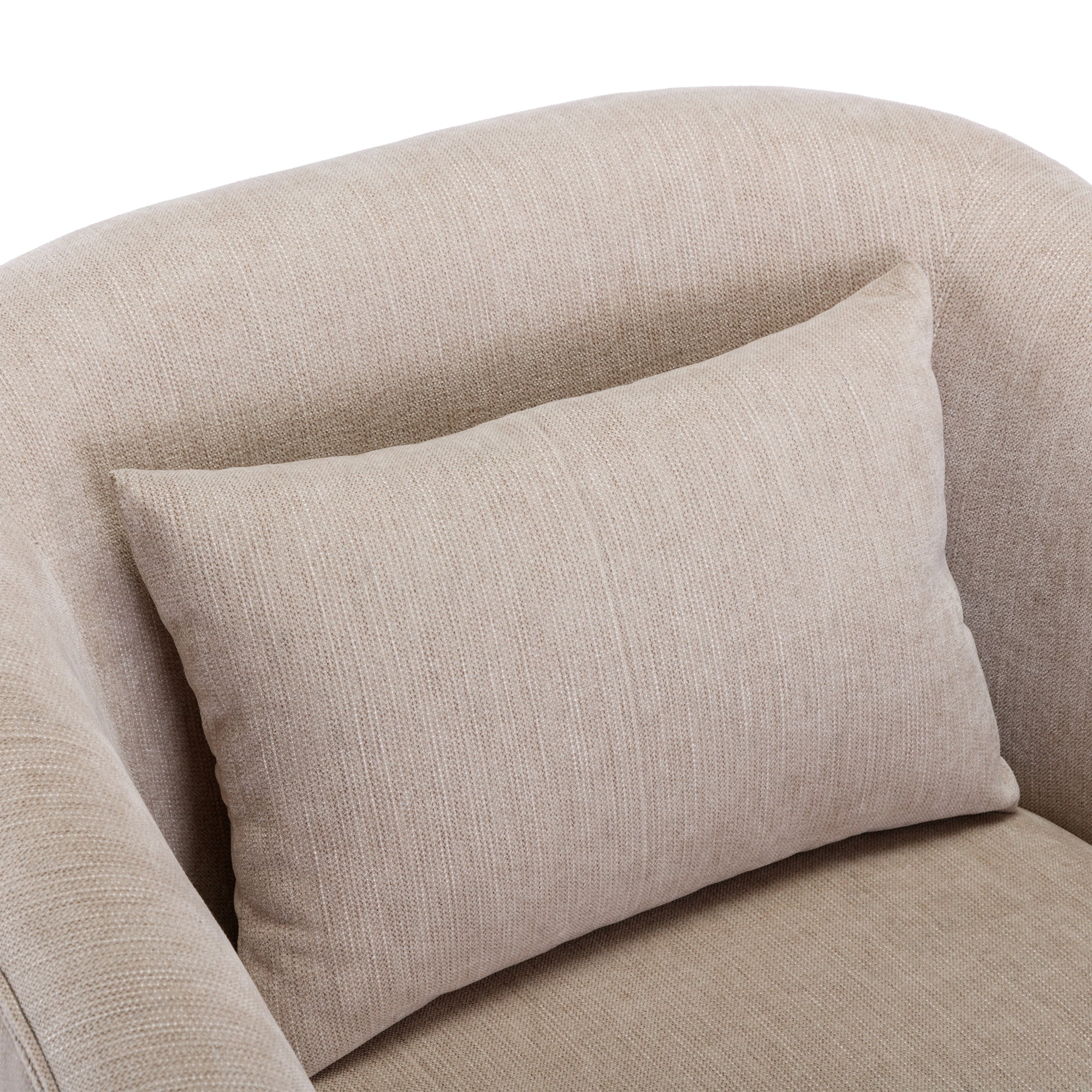 Beige Linen Blend Swivel Accent Armchair