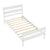 White Twin Bed with Headboard and Footboard