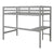 Gray Twin Loft Bed with Built-in Desk